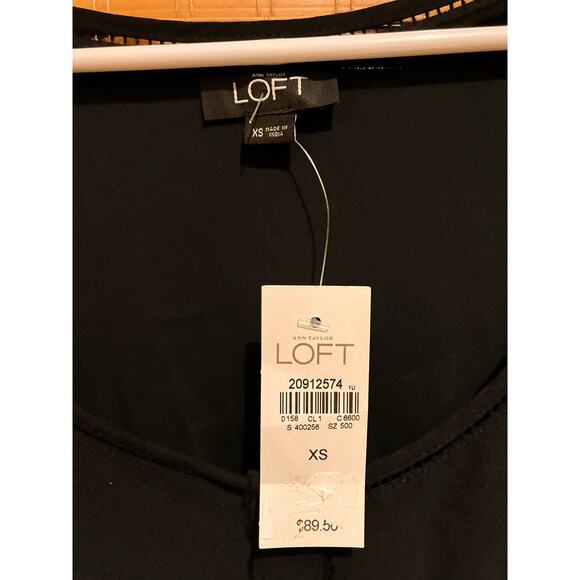 Ann Taylor LOFT Black Jumpsuit XS Sleeveless, Pockets, Drawstring, Buttons, NWT - Picture 3 of 6